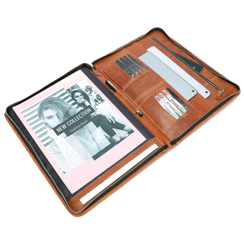 Men's Business Trip First Layer Cowhide Holding Bags