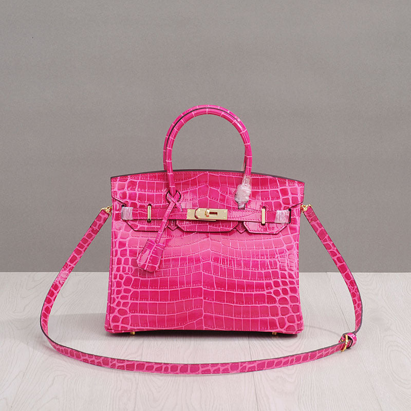 Women's Genuine Leather Crocodile Pattern Hand Cattlehide Crossbody Bags