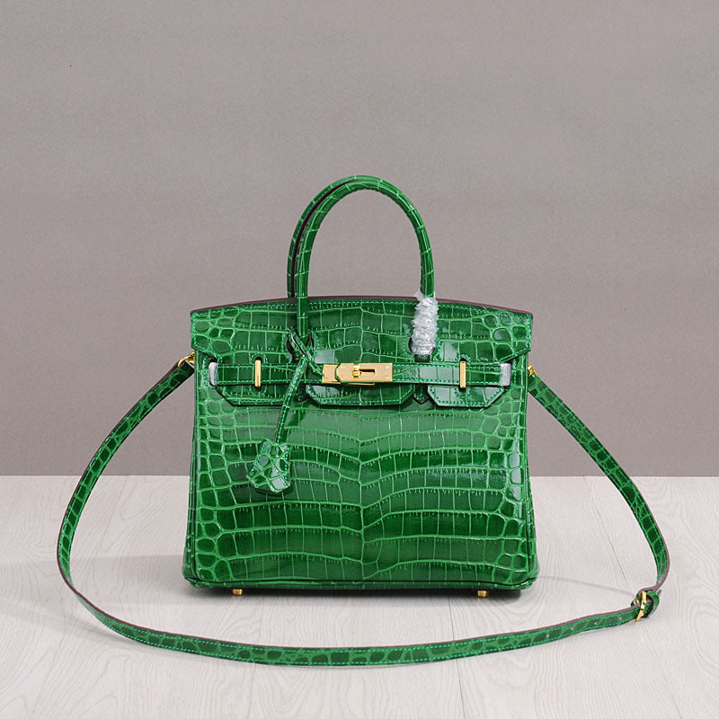 Women's Genuine Leather Crocodile Pattern Hand Cattlehide Crossbody Bags
