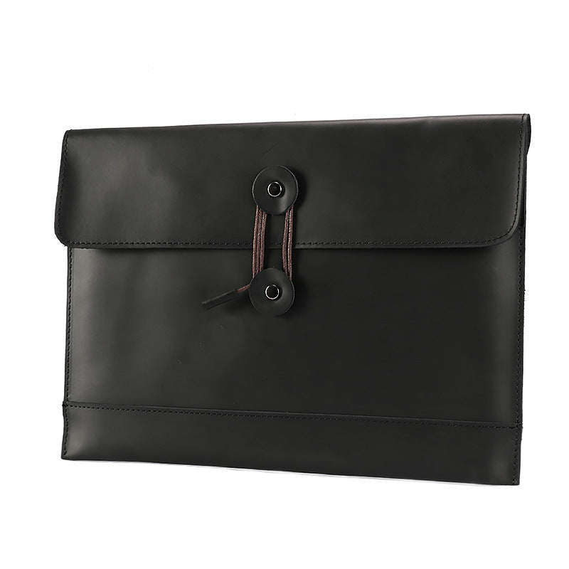 Men's Horse Leather Cattle Genuine File Inch Computer Bags