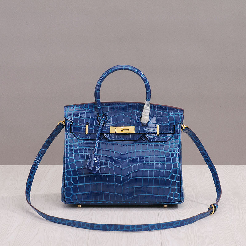 Women's Genuine Leather Crocodile Pattern Hand Cattlehide Crossbody Bags