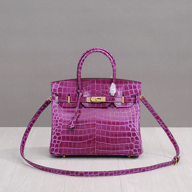 Women's Genuine Leather Crocodile Pattern Hand Cattlehide Crossbody Bags