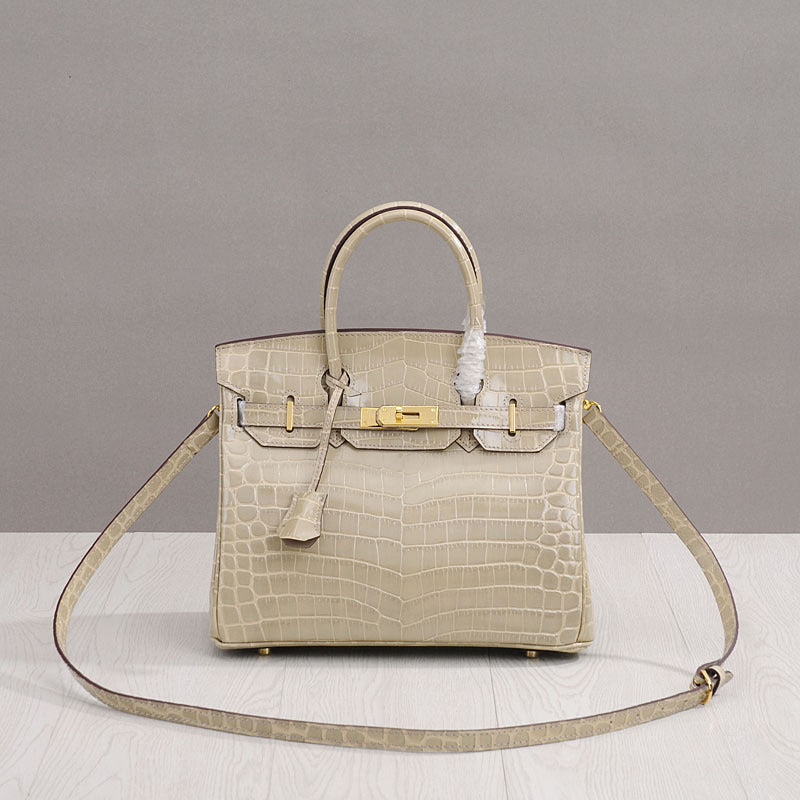 Women's Genuine Leather Crocodile Pattern Hand Cattlehide Crossbody Bags