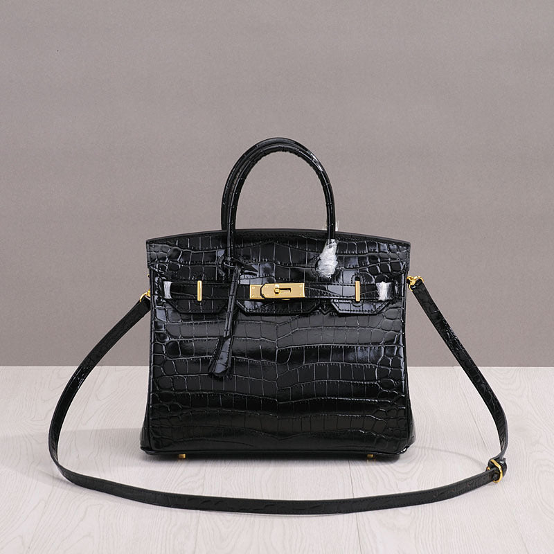 Women's Genuine Leather Crocodile Pattern Hand Cattlehide Crossbody Bags