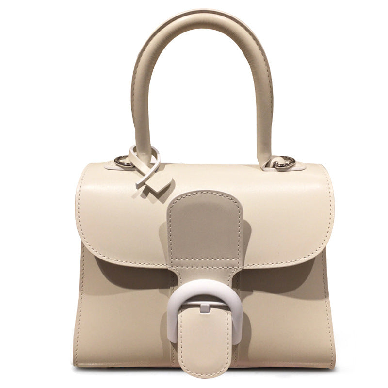 Women's Vachette Clasp Color Matching Saddle Cow Shoulder Bags