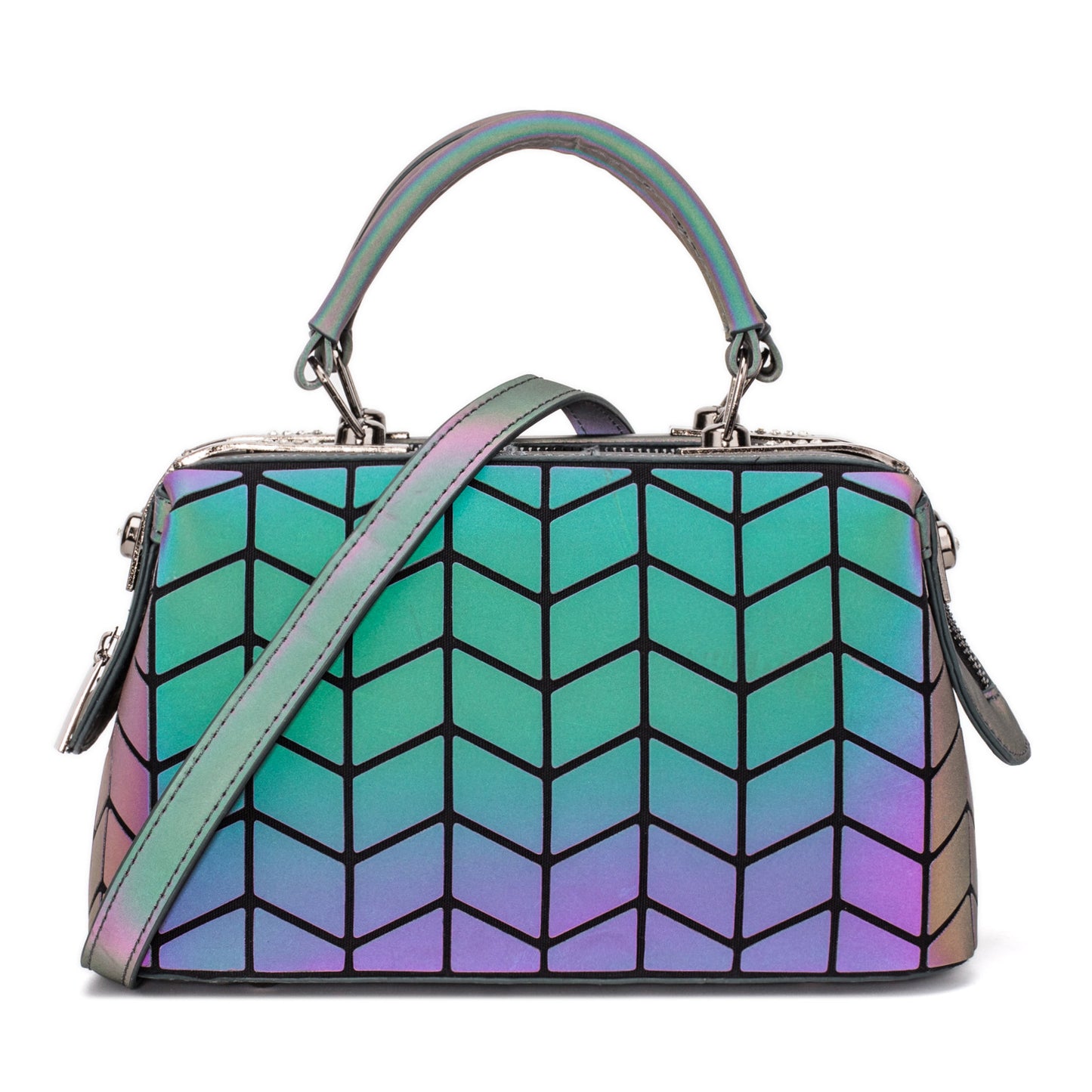 Women's Luminous Boston Geometric Trend Diamond Quilted Bags