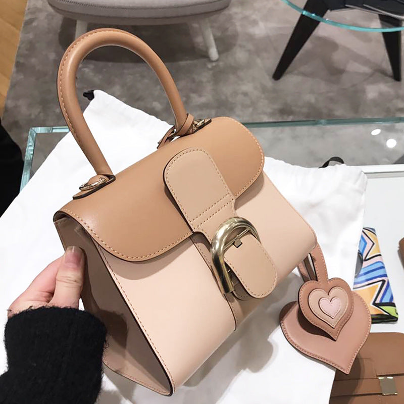 Women's Vachette Clasp Color Matching Saddle Cow Shoulder Bags