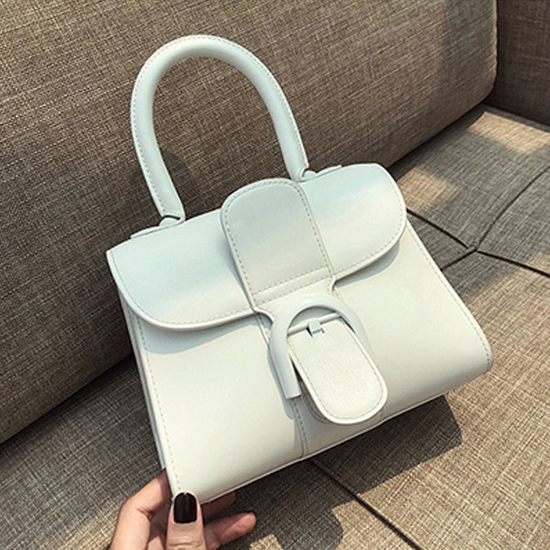 Women's Vachette Clasp Color Matching Saddle Cow Shoulder Bags