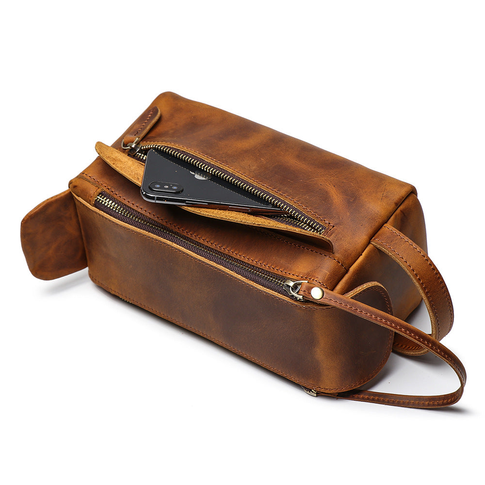 Men's Retro Leather Large Capacity Crazy Horse Men's Handbags