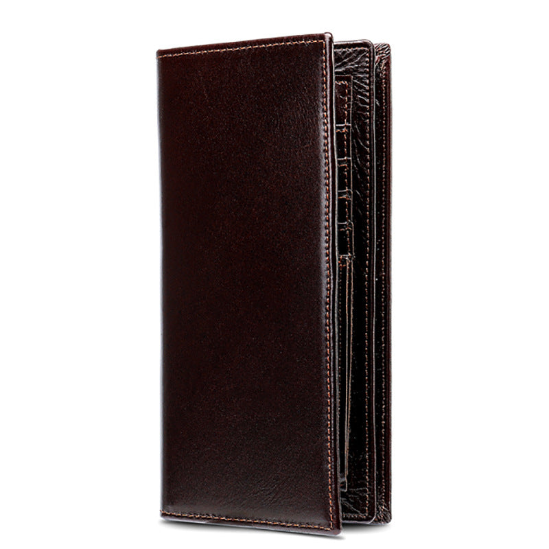 Men's Long Genuine Leather Multiple Slots Business Men's Wallets