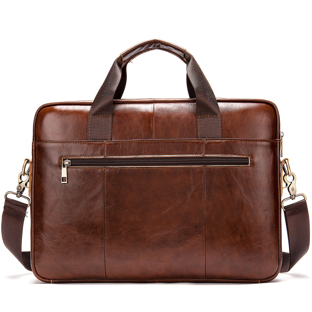 Men's Genuine Leather Retro Lightweight Business Inch Men's Handbags
