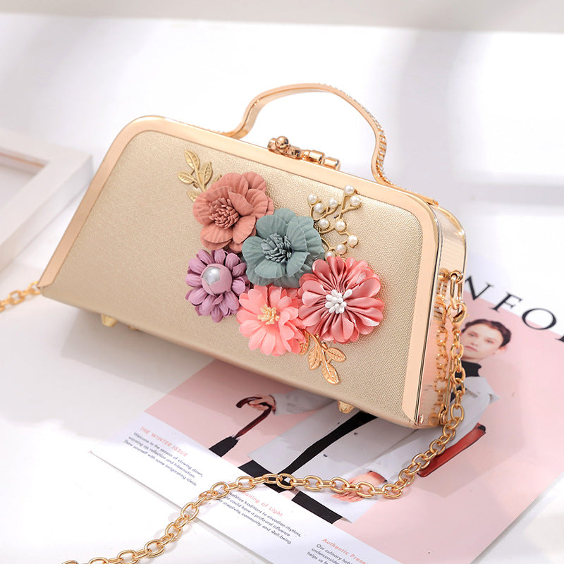 Women's Korean Portable Banquet Dress Three-dimensional Flower Handbags