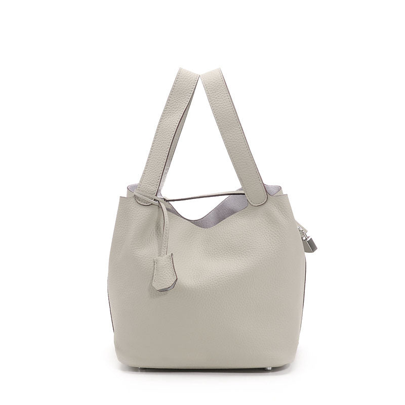Women's First Layer Cowhide Leather Vegetable Basket Handbags