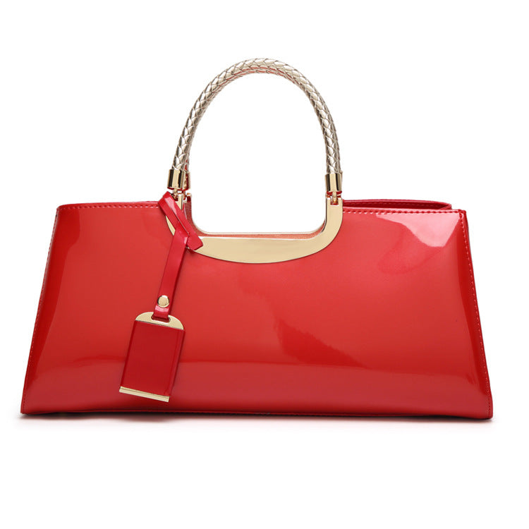 Women's Gloss Lamination Patent Leather Wedding Bridal Handbags