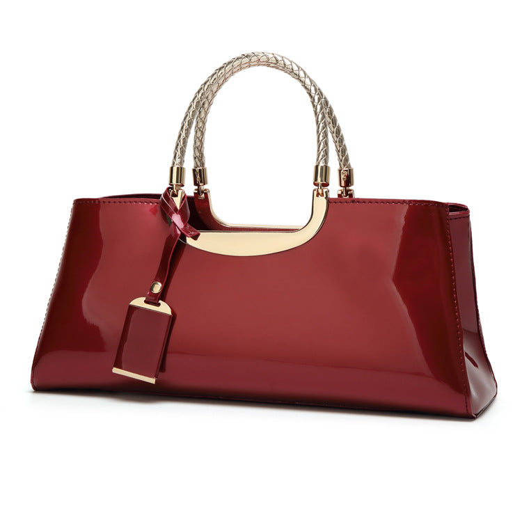 Women's Gloss Lamination Patent Leather Wedding Bridal Handbags