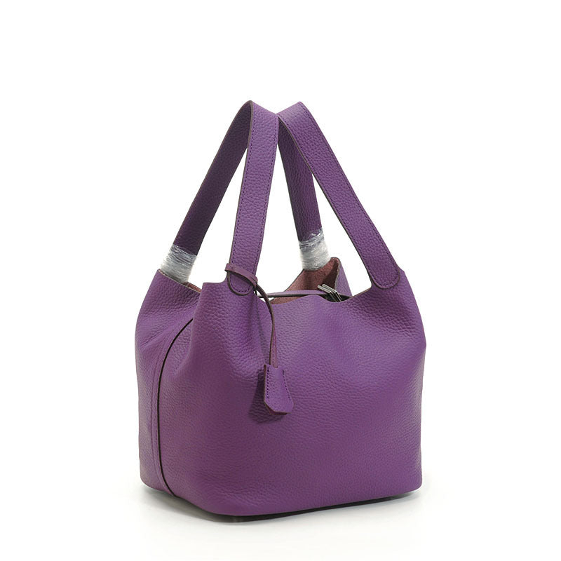 Women's First Layer Cowhide Leather Vegetable Basket Handbags
