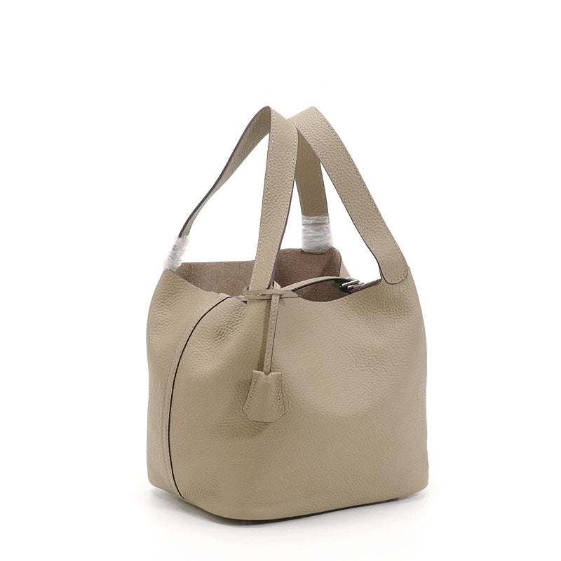 Women's First Layer Cowhide Leather Vegetable Basket Handbags
