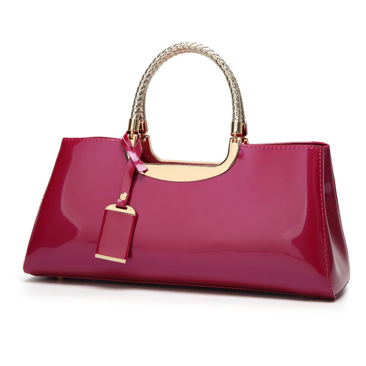 Women's Gloss Lamination Patent Leather Wedding Bridal Handbags