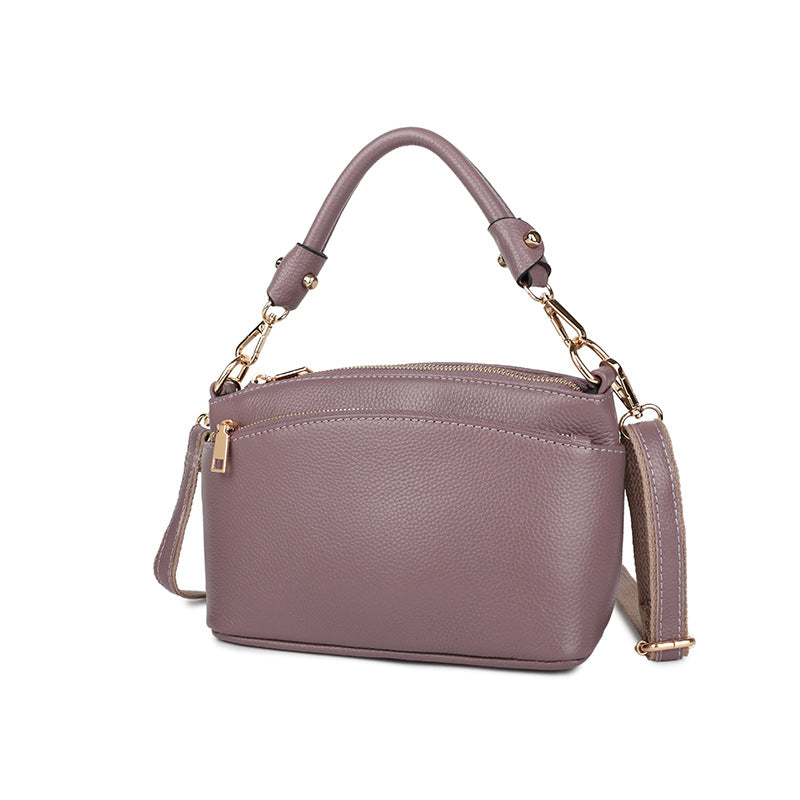 Women's Soft Noodle Top Layer Cowhide Shell Handbags