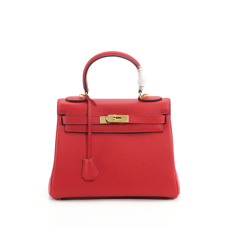 Women's Leather Kelly Red Hand-held Wedding Bride Crossbody Bags