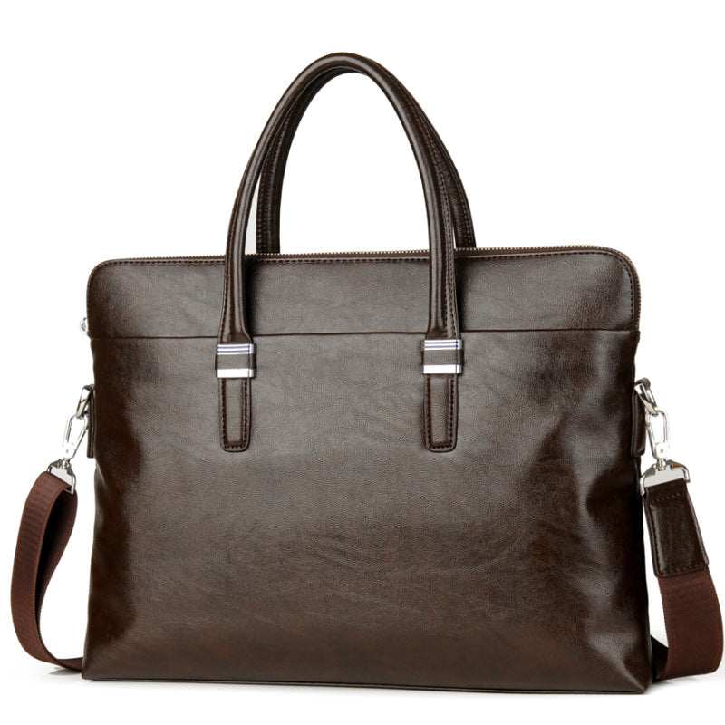 Men's Business Leather Trendy Single Horizontal Hand Men's Handbags