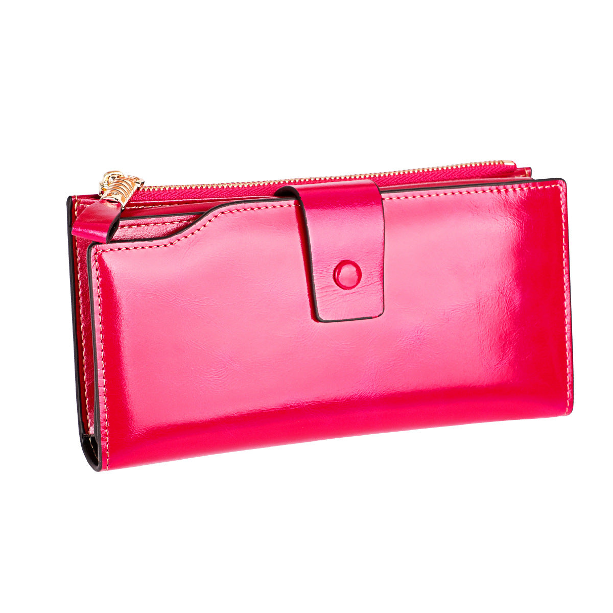 Women's Oil Wax Skin Long Genuine Leather Fashion Ladies Wallets