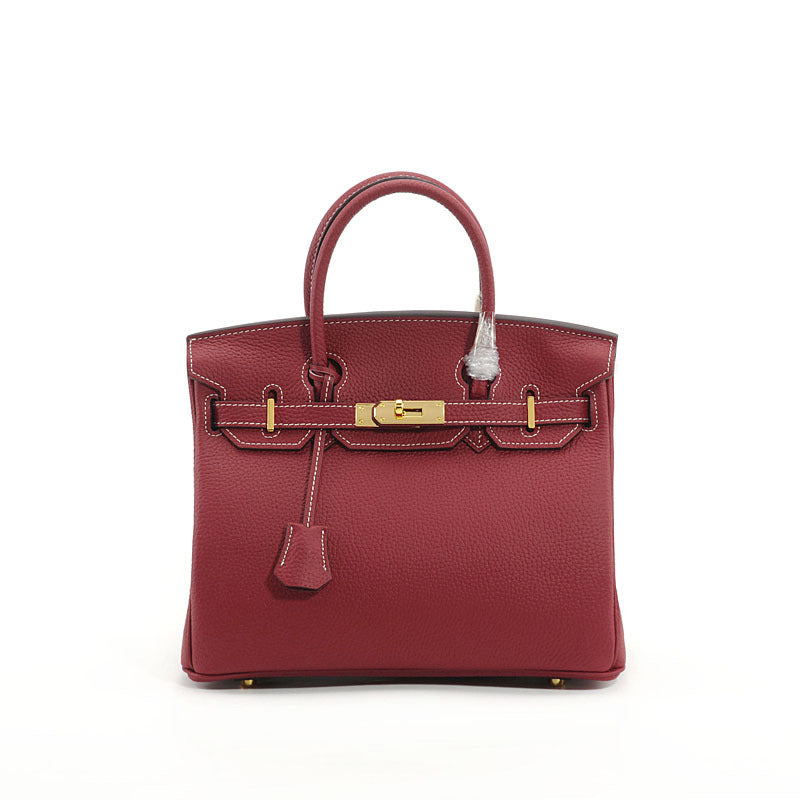 Women's Litchi Pattern Fashion Red Bridal Kelly Bags