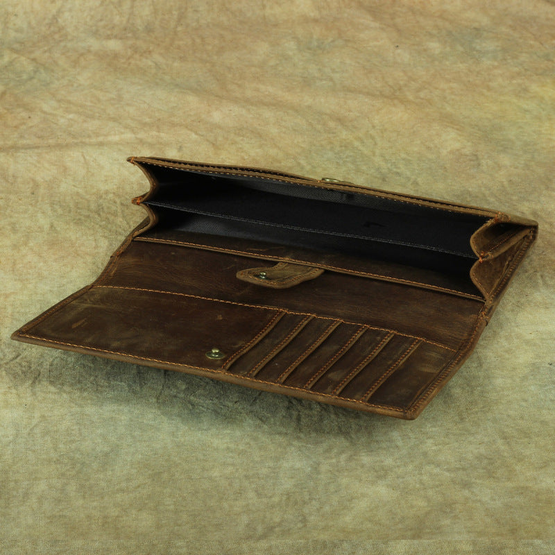 Women's & Men's & Shi Crazy Horse Leather Retro Men's Wallets
