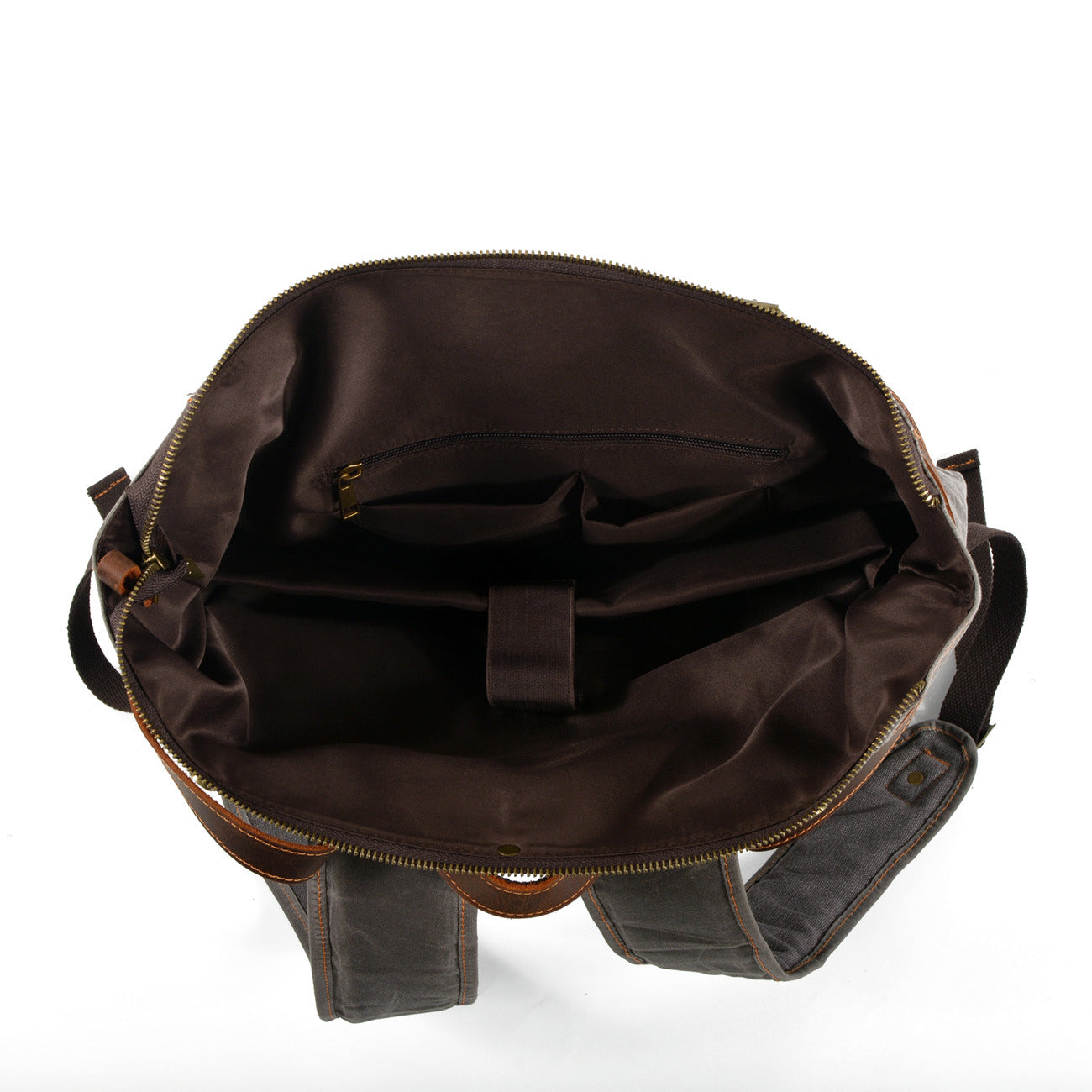 Wax Canvas Contrast Color Line Stitching Backpacks
