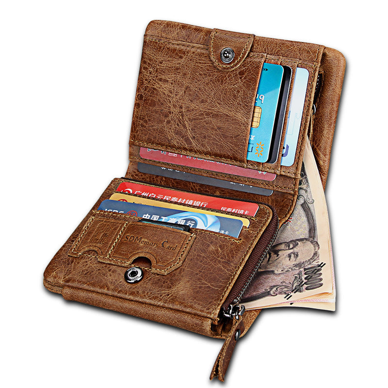 Men's Stylish Slouchy Leather Multifunctional Swiping Men's Wallets