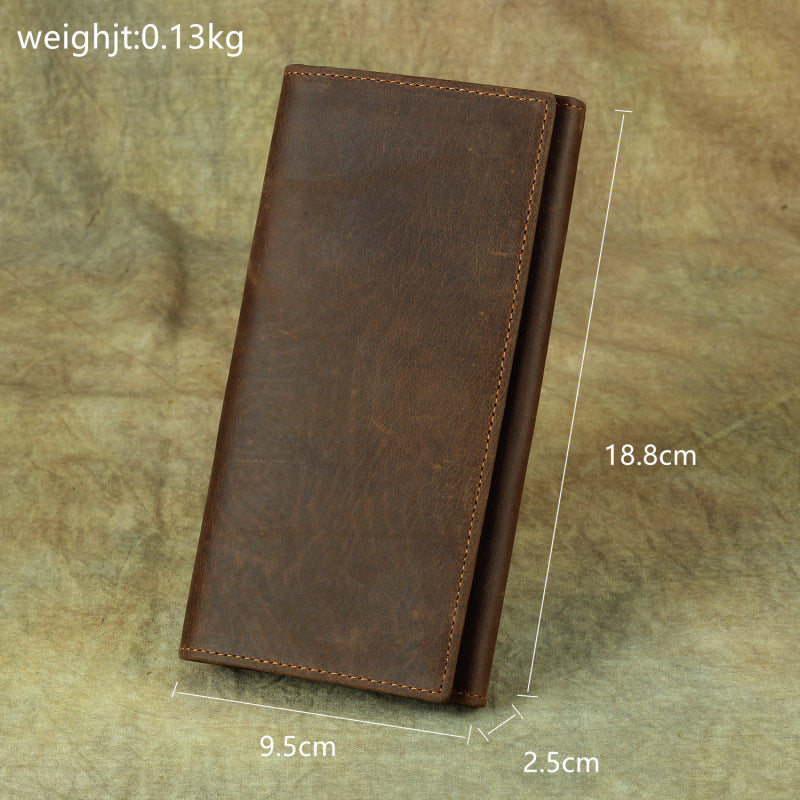 Women's & Men's & Shi Crazy Horse Leather Retro Men's Wallets