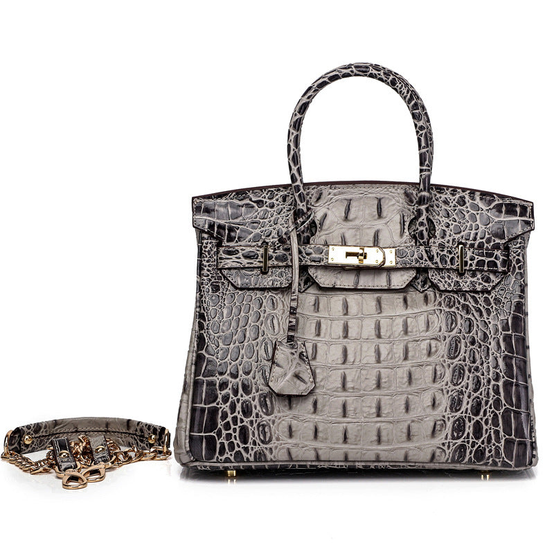 Women's Unique Fashion Genuine Leather Platinum Handbags