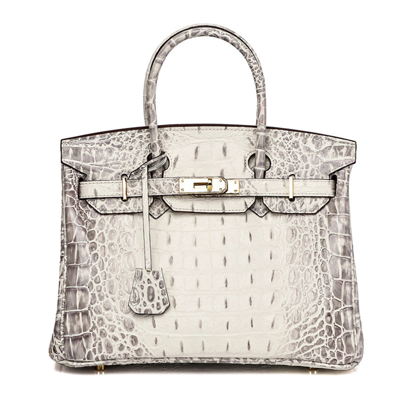 Women's Unique Fashion Genuine Leather Platinum Handbags