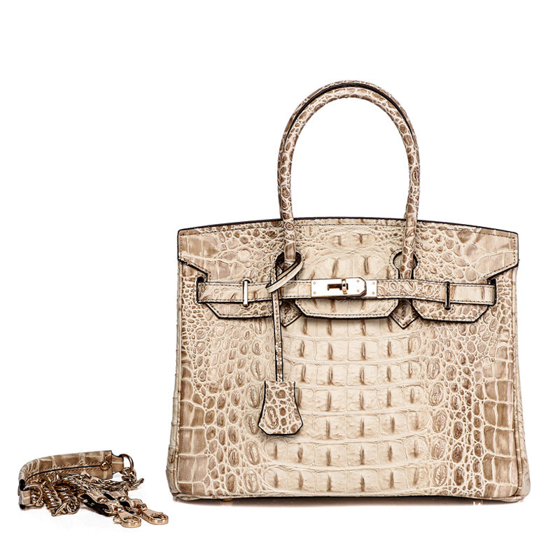 Women's Unique Fashion Genuine Leather Platinum Handbags