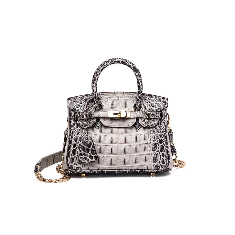 Women's Unique Fashion Genuine Leather Platinum Handbags