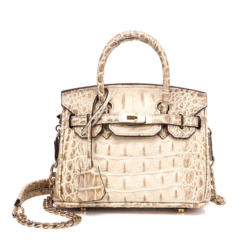 Women's Unique Fashion Genuine Leather Platinum Handbags