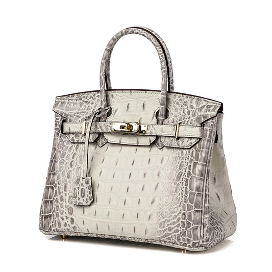 Women's Unique Fashion Genuine Leather Platinum Handbags