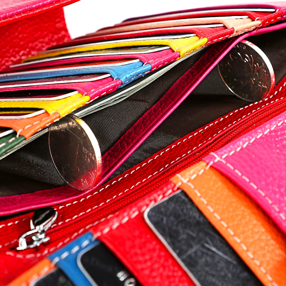 Women's Glamorous Elegant Long Reverse Color Ladies Wallets