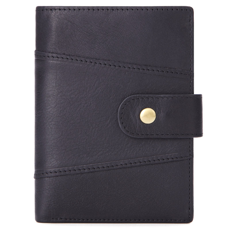 Men's Genuine Leather Short Large Capacity Cattlehide Purses