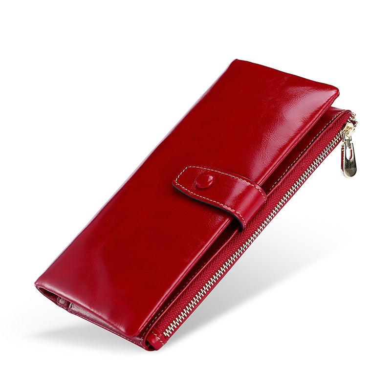 Women's Layer Cowhide Business Retro Long Lady's Ladies Wallets