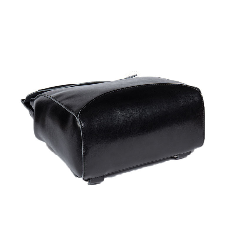 Women's Summer Genuine Leather Fan Portable Join Backpacks