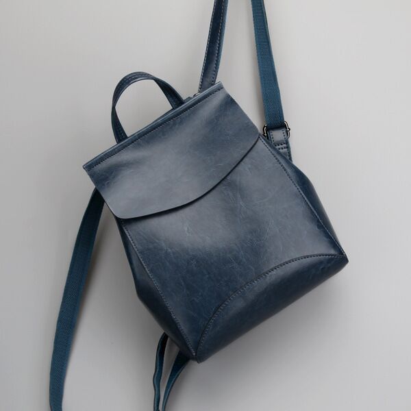 Women's Summer Genuine Leather Fan Portable Join Backpacks