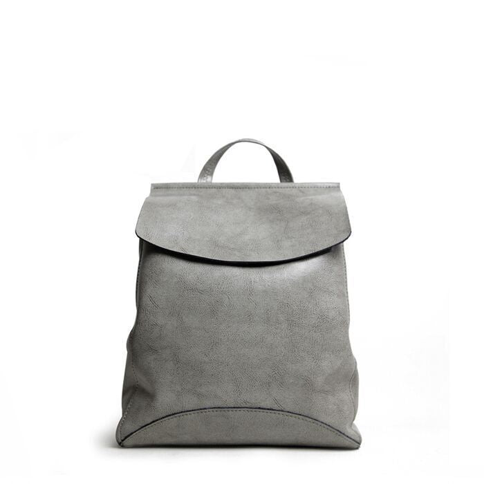 Women's Summer Genuine Leather Fan Portable Join Backpacks