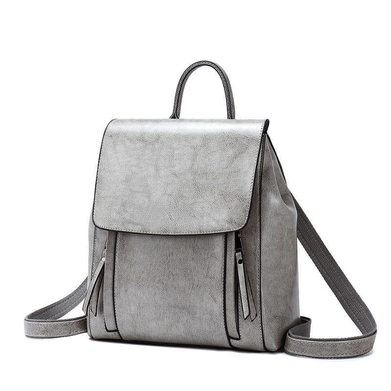 Women's Genuine Leather Fashion Cattlehide College Style Backpacks