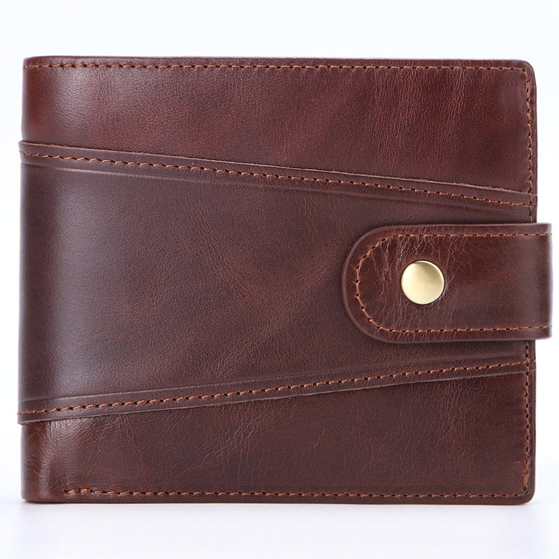 Men's Swiping Business Oil Wax Leather Vintage Men's Wallets