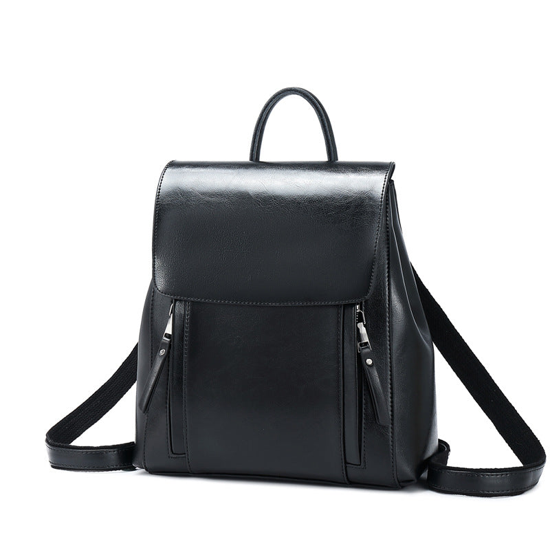 Women's Genuine Leather Fashion Cattlehide College Style Backpacks