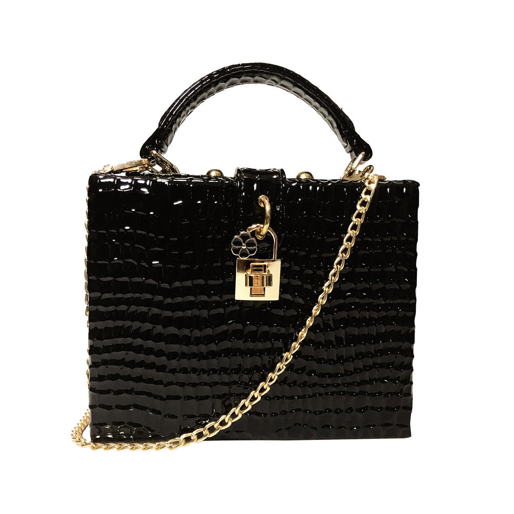 Women's Popular Python Print Leather Box Crossbody Bags