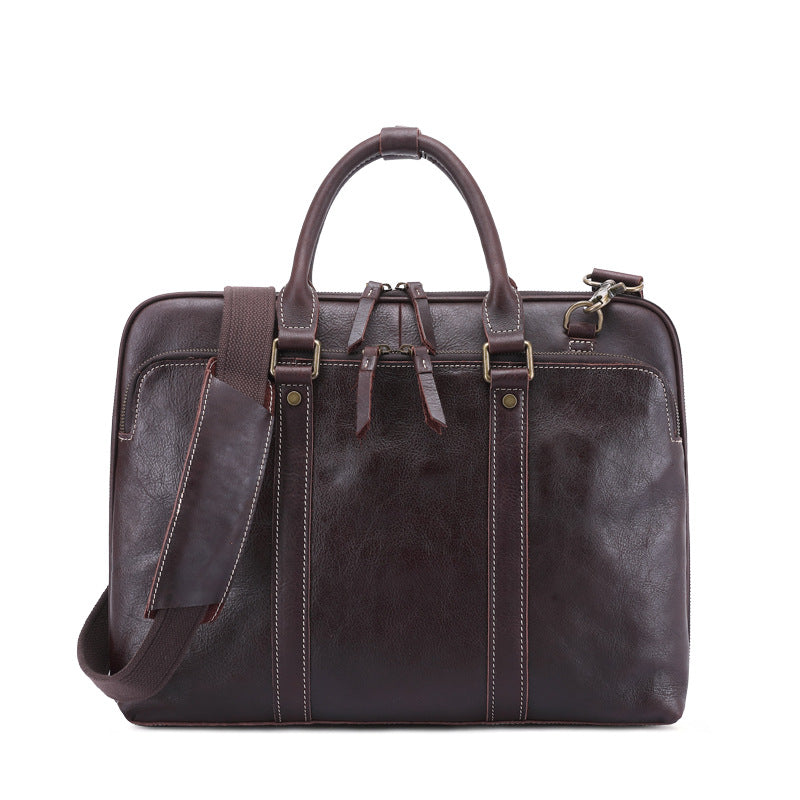 Men's Genuine Leather High-grade First Layer Cowhide Men's Handbags