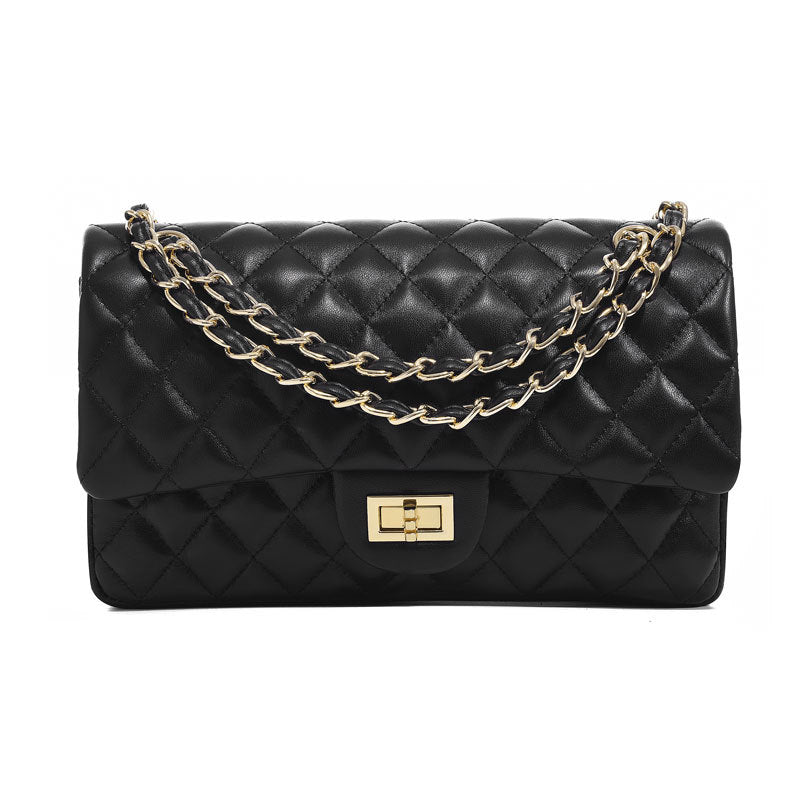 Women's Sheepskin Large Capacity Chain Single Portable Classic Style Bags