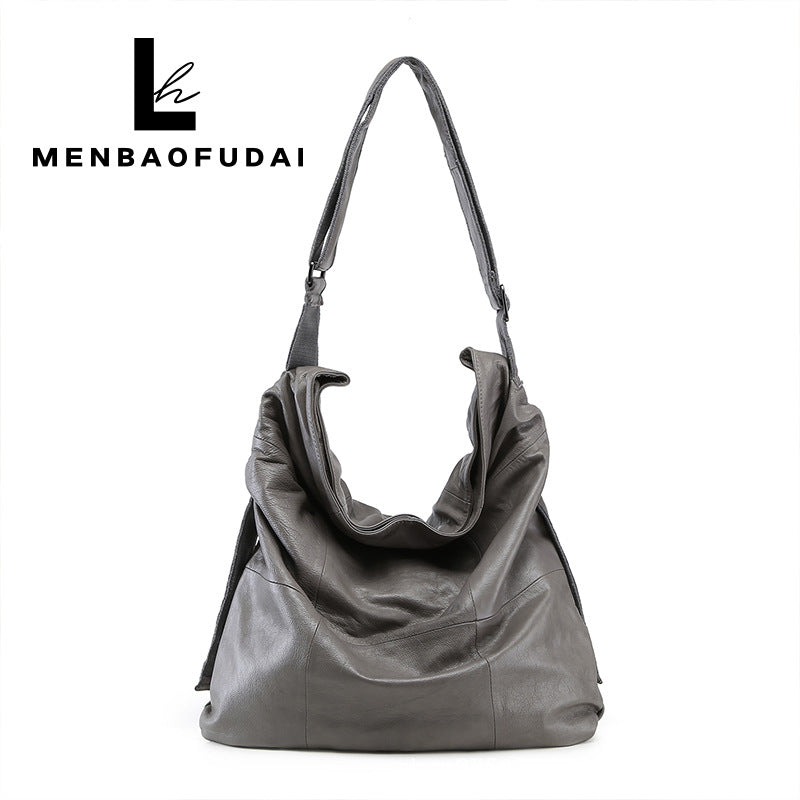 Women's Leather Soft Large Capacity Big Simple Shoulder Bags